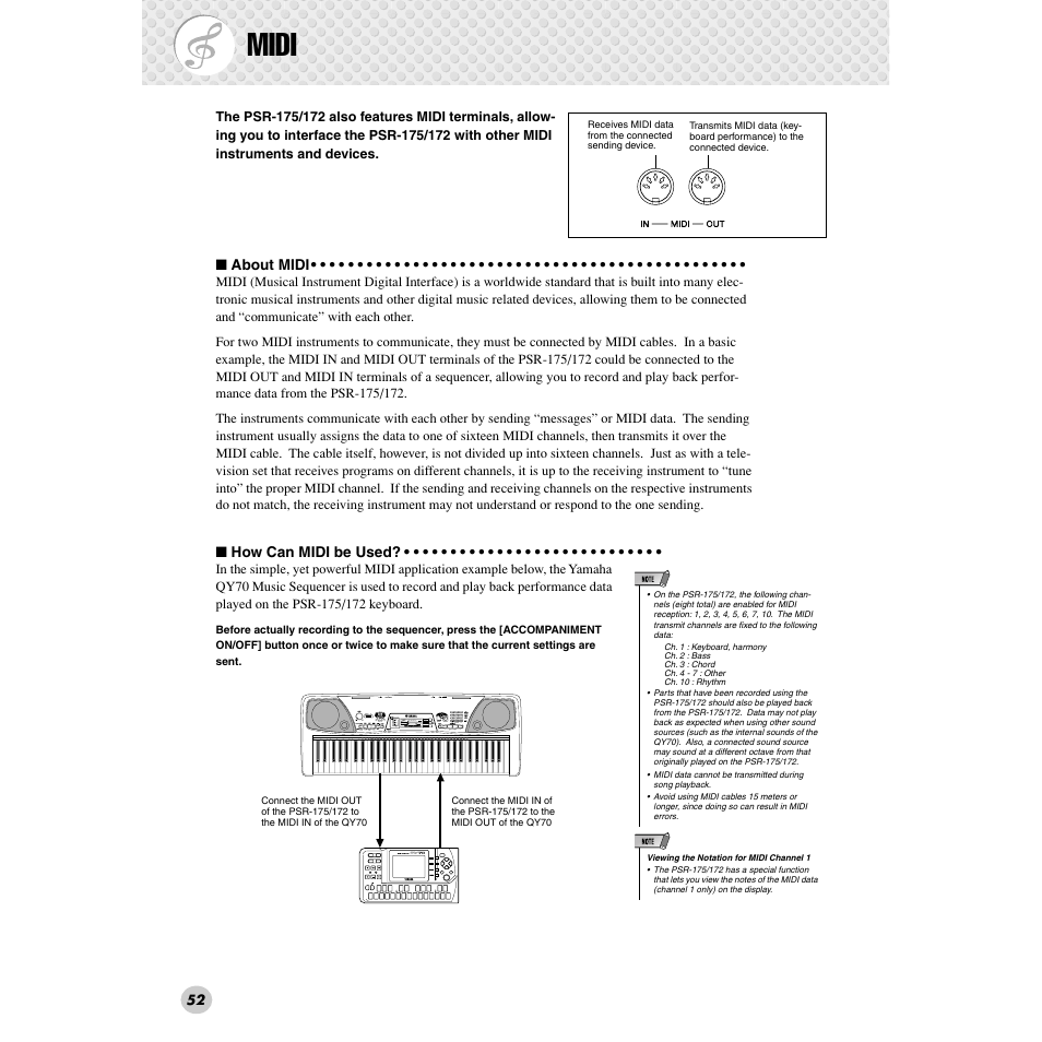 Midi, Grandpno | Yamaha PSR-172  EN User Manual | Page 52 / 64