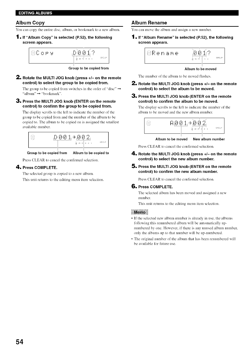 Album copy | Yamaha CDR-HD1500 User Manual | Page 60 / 90