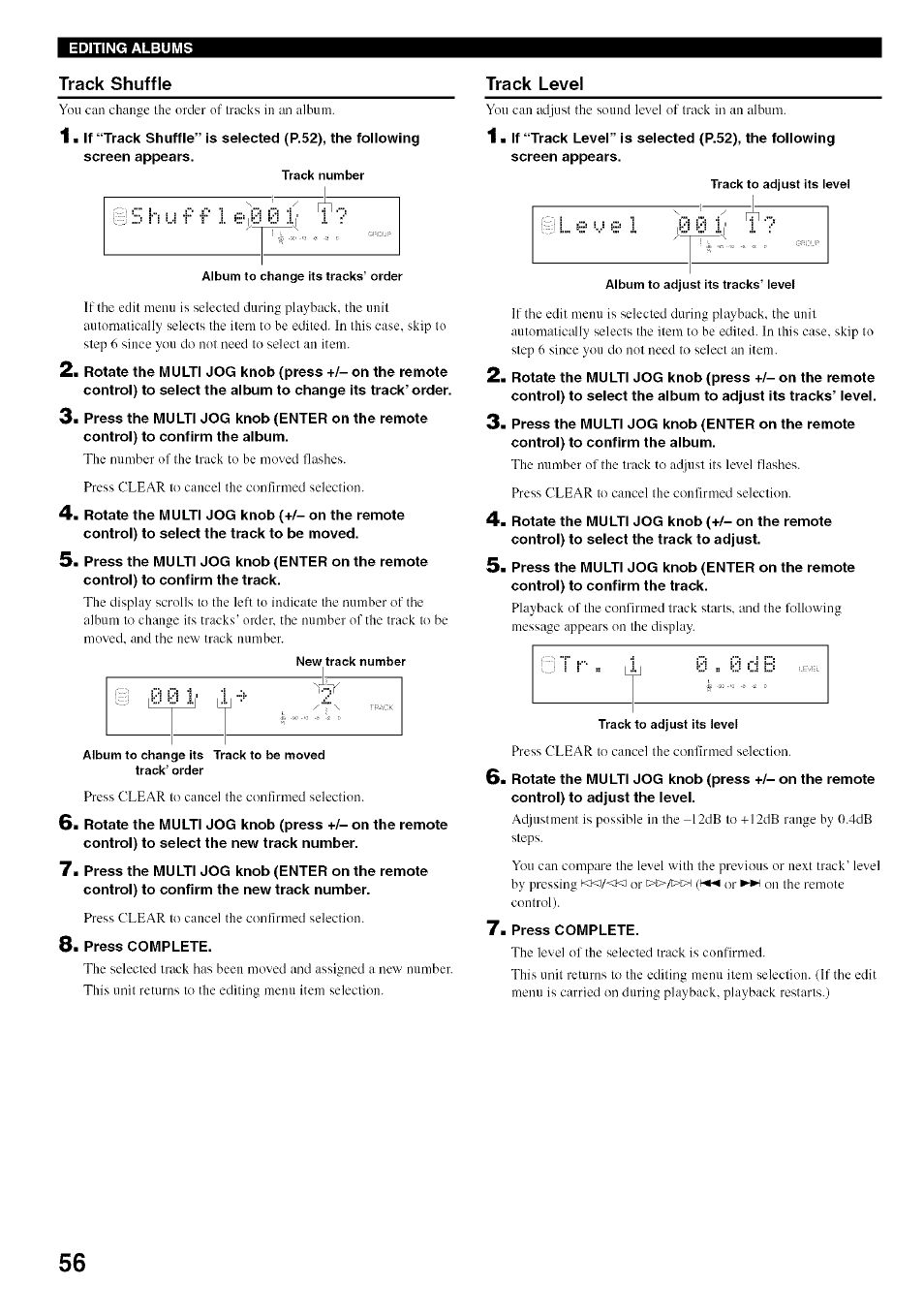 Track shuffle | Yamaha CDR-HD1500 User Manual | Page 62 / 90