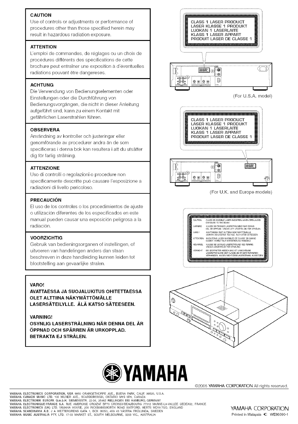 Yamaha | Yamaha CDR-HD1500 User Manual | Page 90 / 90