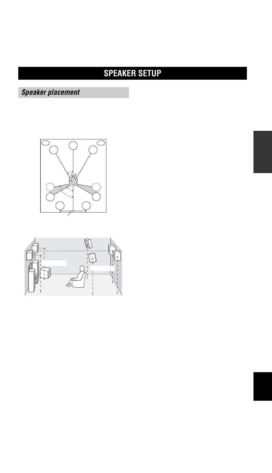 Speaker setup, Speaker placement | Yamaha RX-V757 User Manual | Page 13 / 97