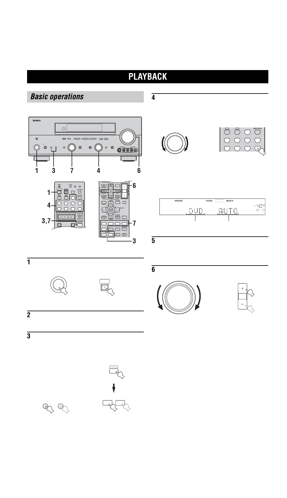 Playback | Yamaha RX-V757 User Manual | Page 32 / 97