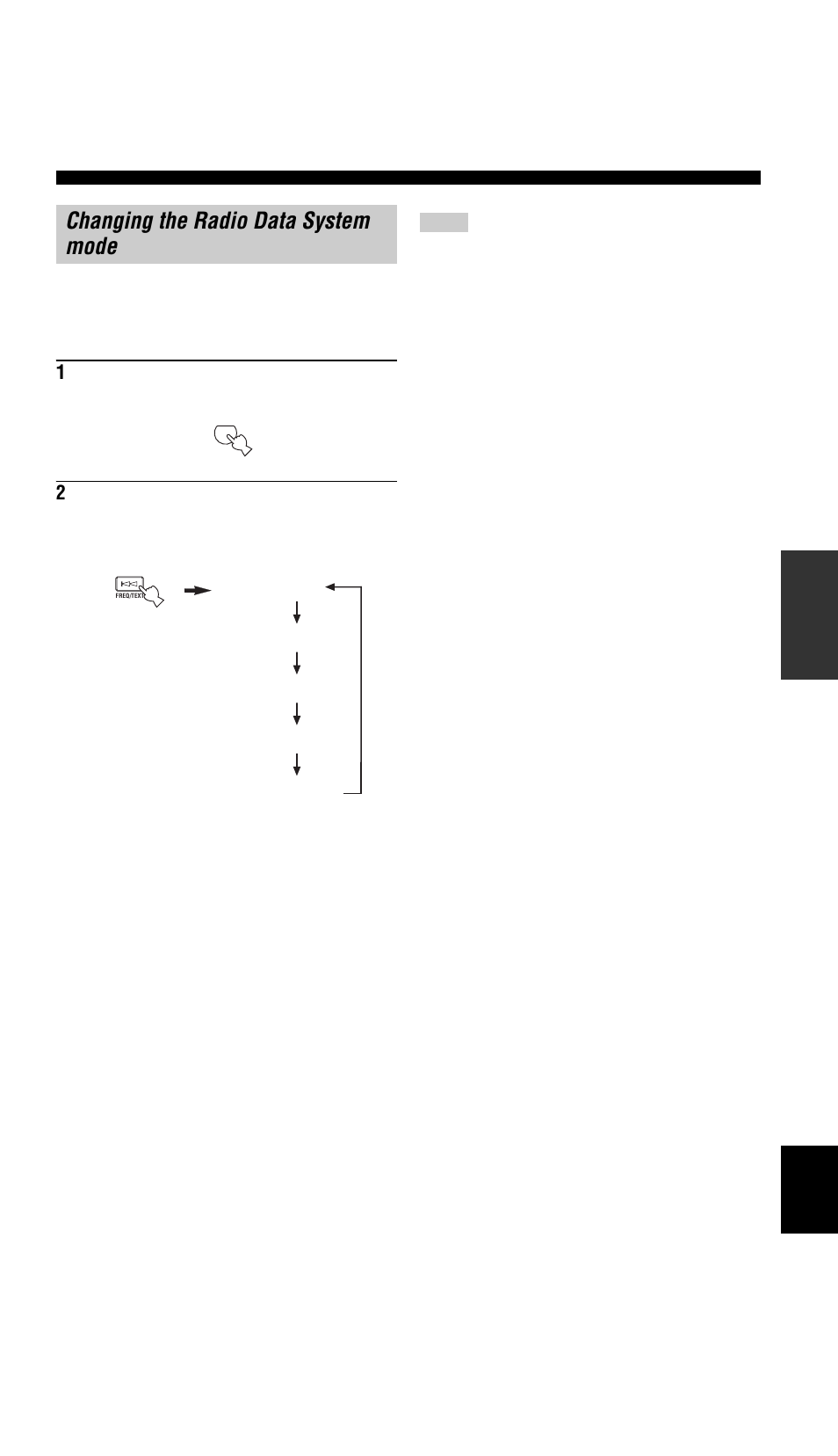 Changing the radio data system mode | Yamaha RX-V757 User Manual | Page 47 / 97