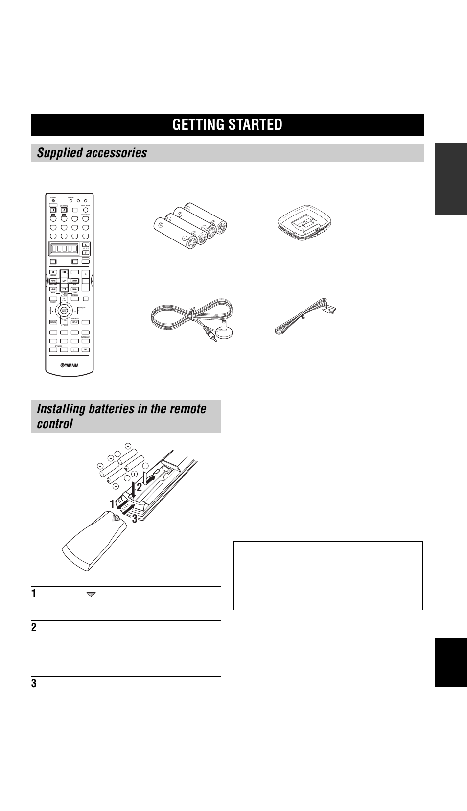 Getting started | Yamaha RX-V757 User Manual | Page 5 / 97