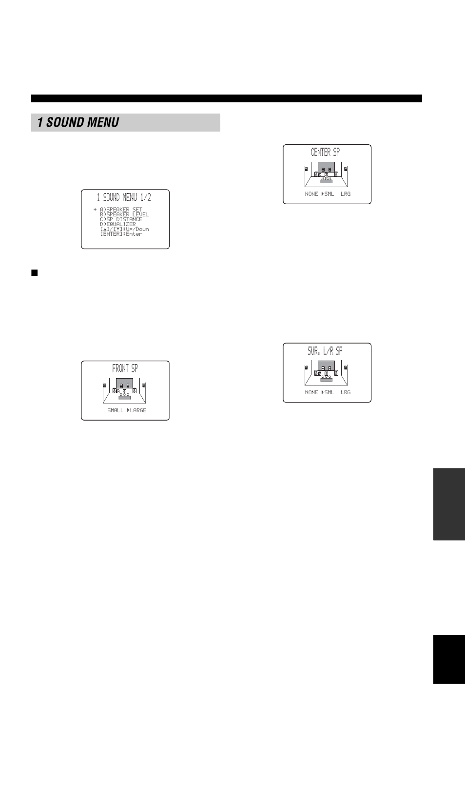 1 sound menu | Yamaha RX-V757 User Manual | Page 59 / 97