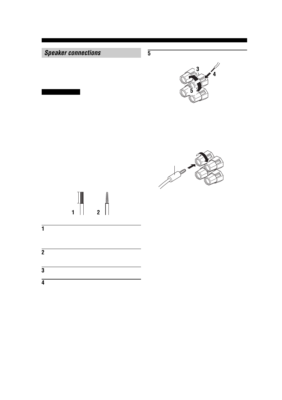 Speaker connections | Yamaha RX-V557 User Manual | Page 16 / 92