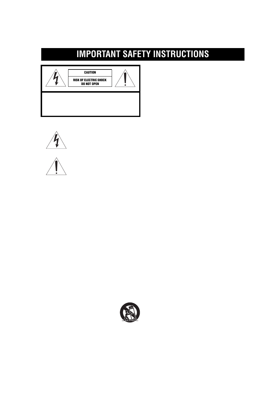 Important safety instructions | Yamaha RX-V557 User Manual | Page 2 / 92