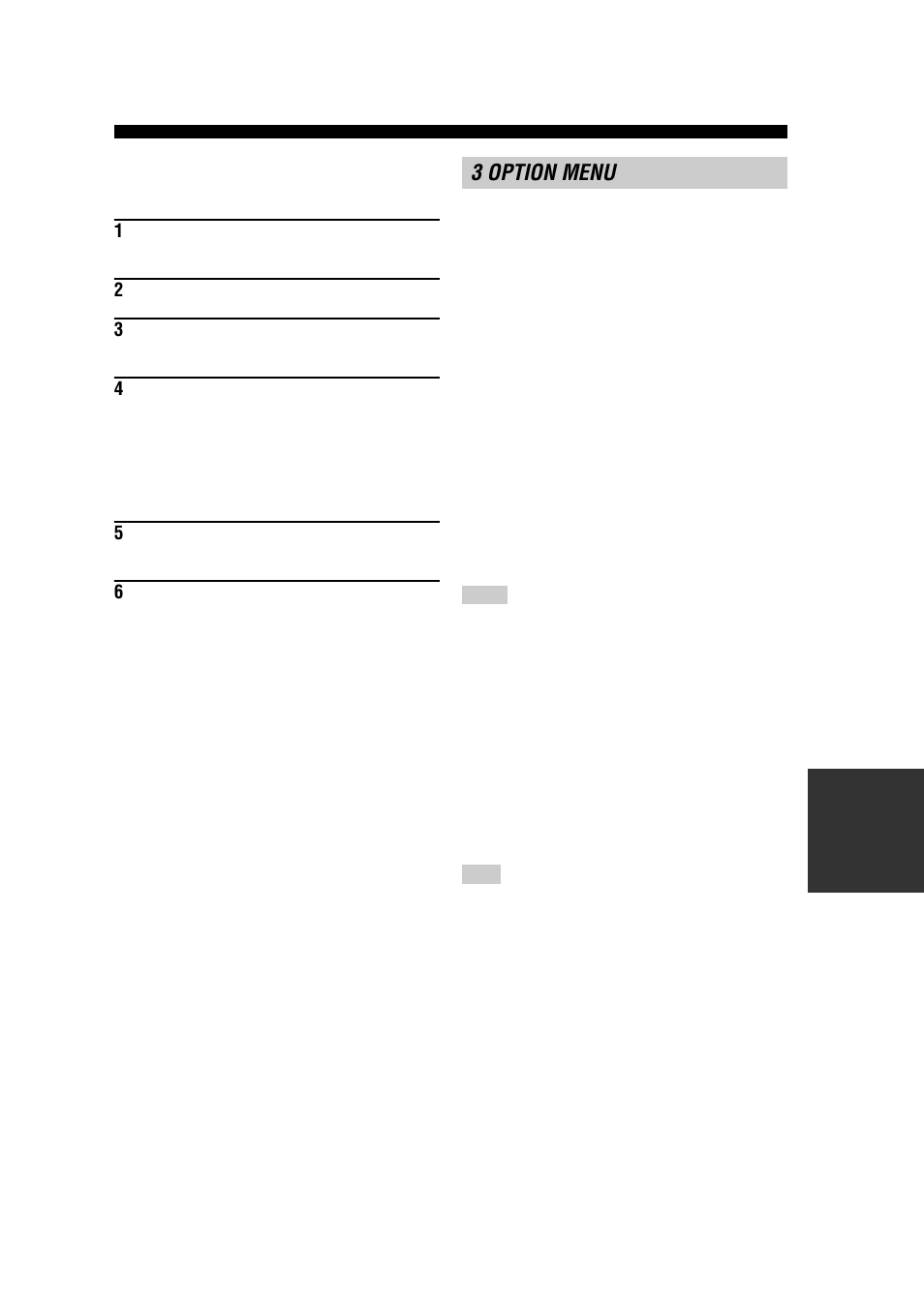 3 option menu | Yamaha RX-V557 User Manual | Page 65 / 92
