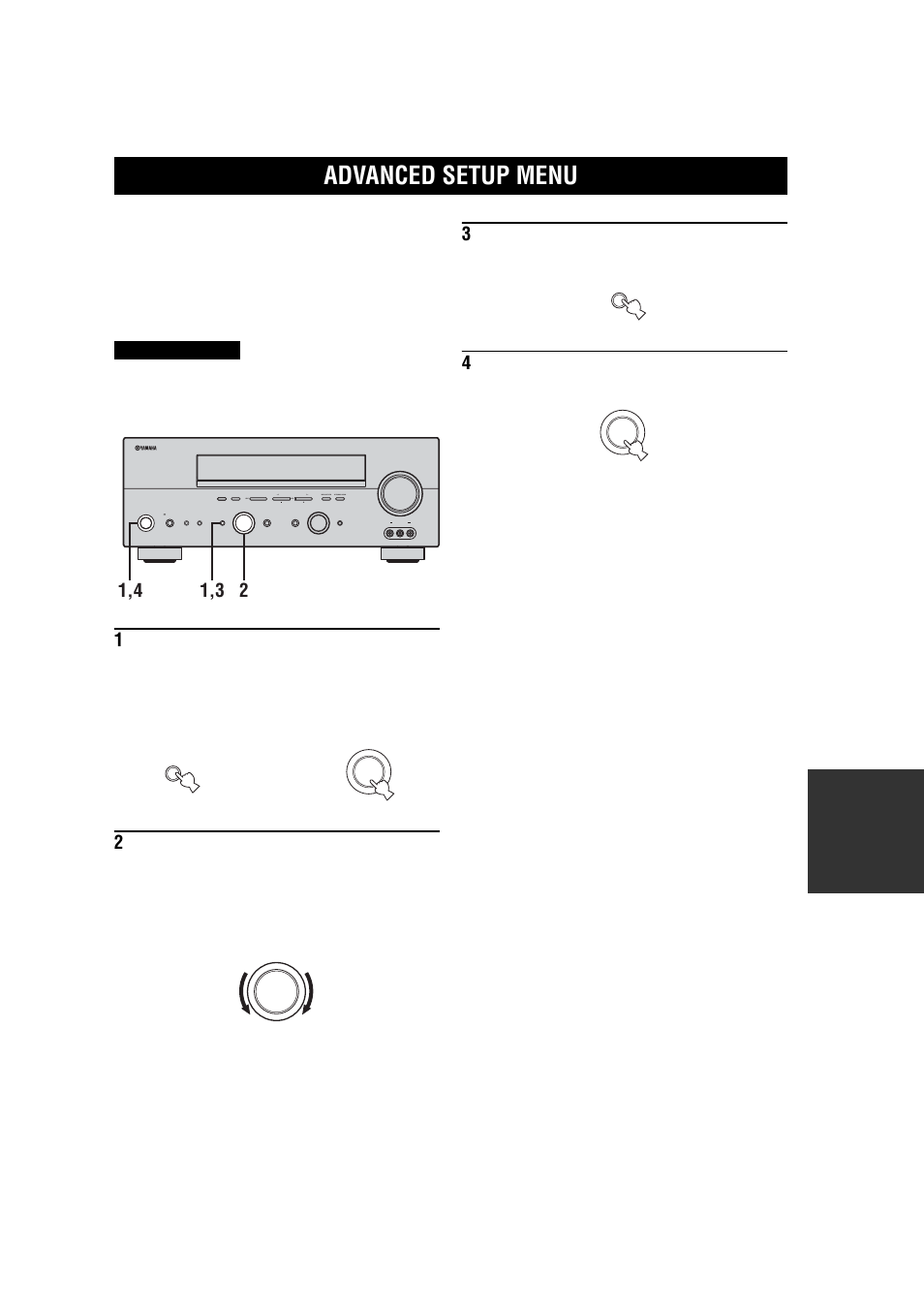 Advanced setup menu | Yamaha RX-V557 User Manual | Page 67 / 92