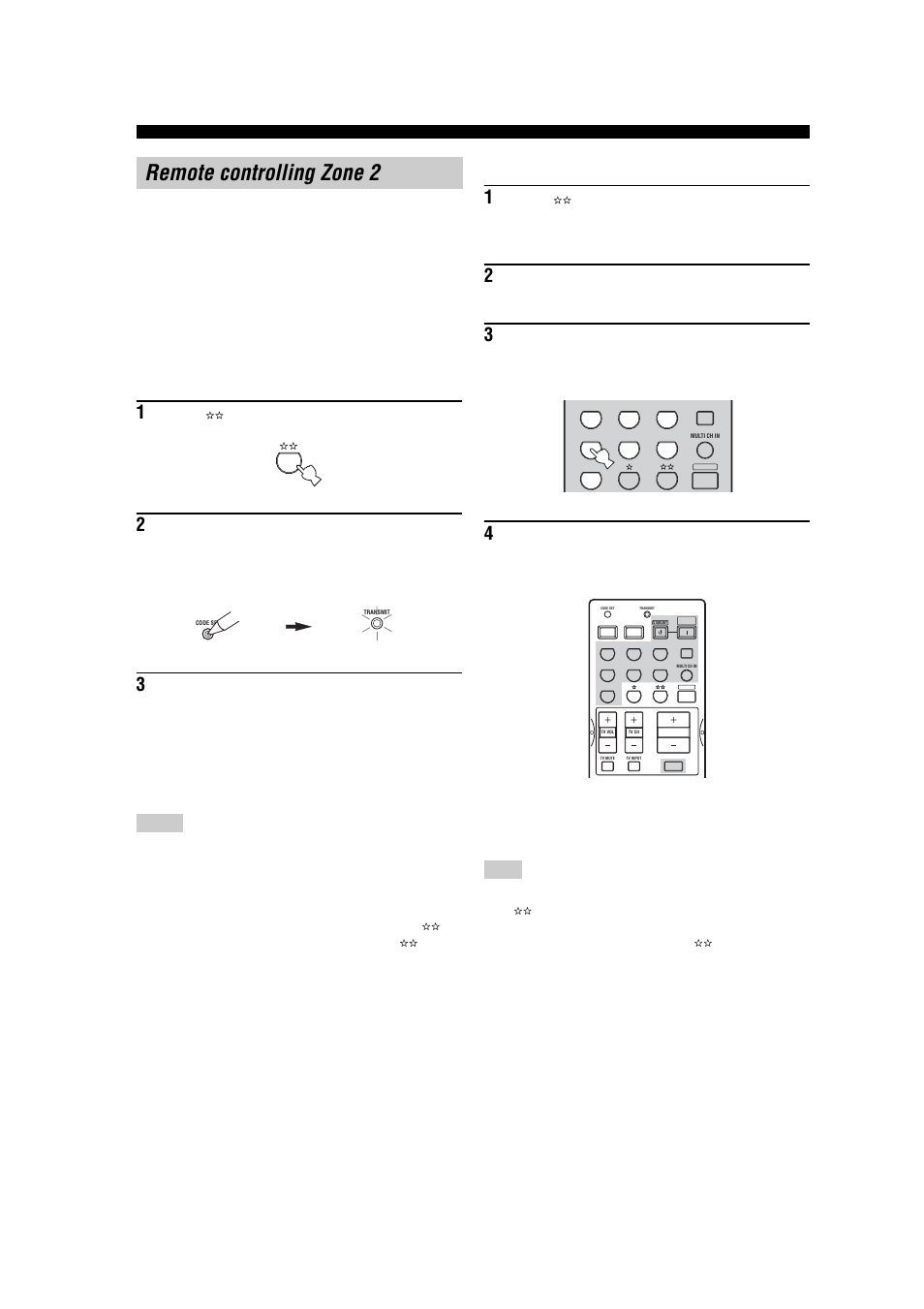 Remote controlling zone 2, Press, Press system power to turn zone 2 power on | Yamaha RX-V557 User Manual | Page 74 / 92