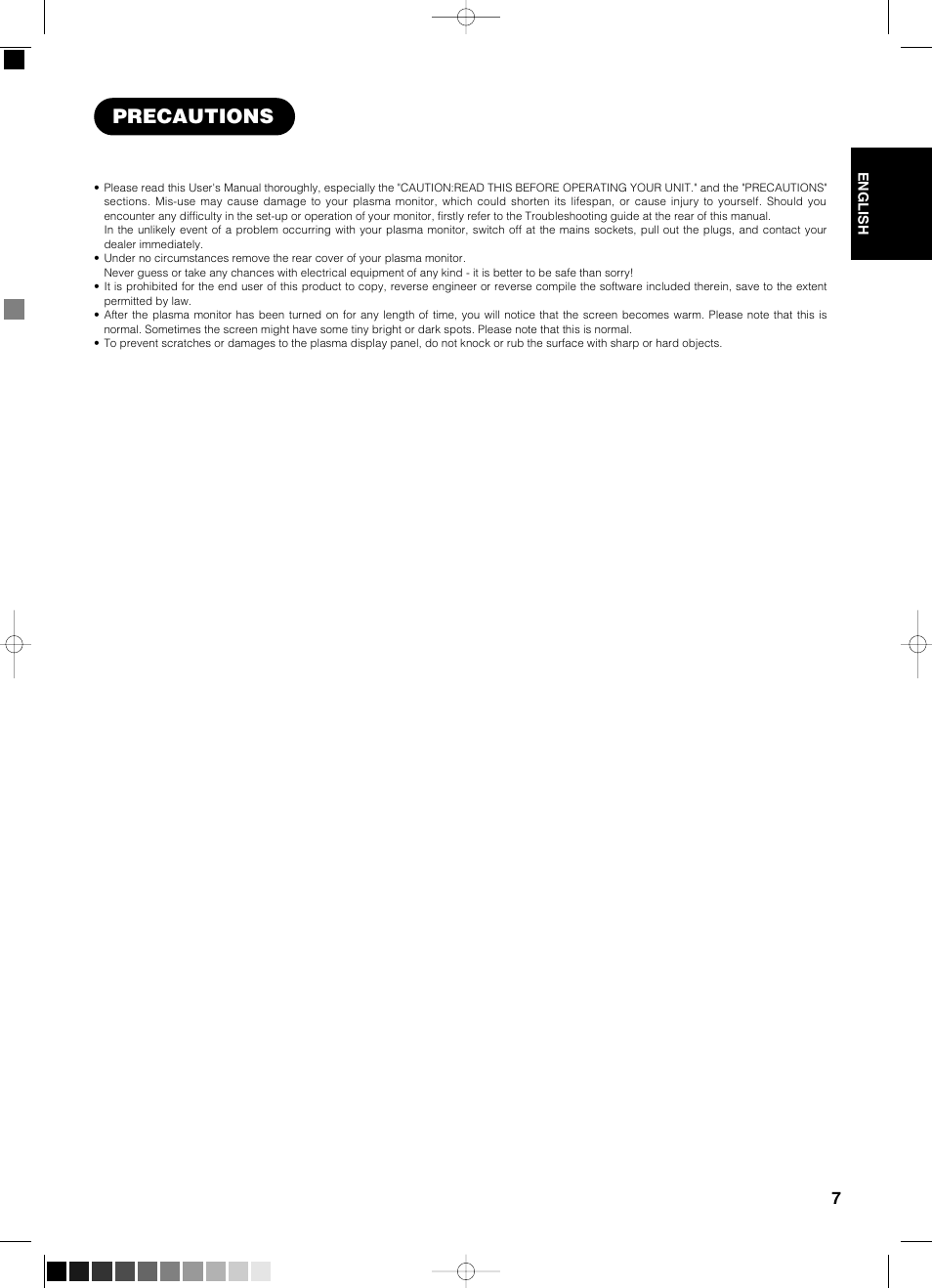 Precautions | Yamaha PDM-4210E User Manual | Page 8 / 58