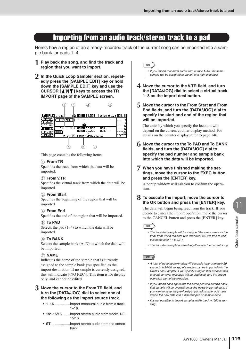 Yamaha AW1600 User Manual | Page 119 / 232