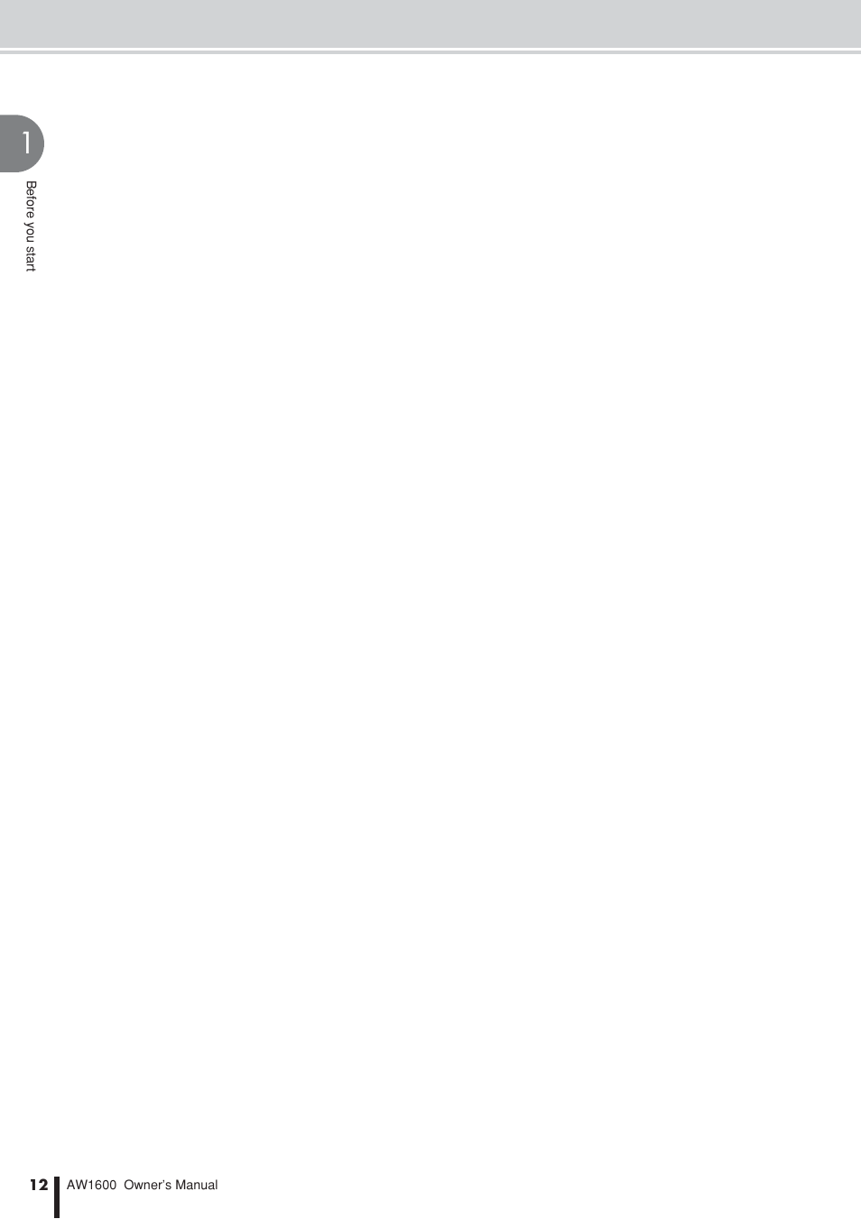 Yamaha AW1600 User Manual | Page 12 / 232