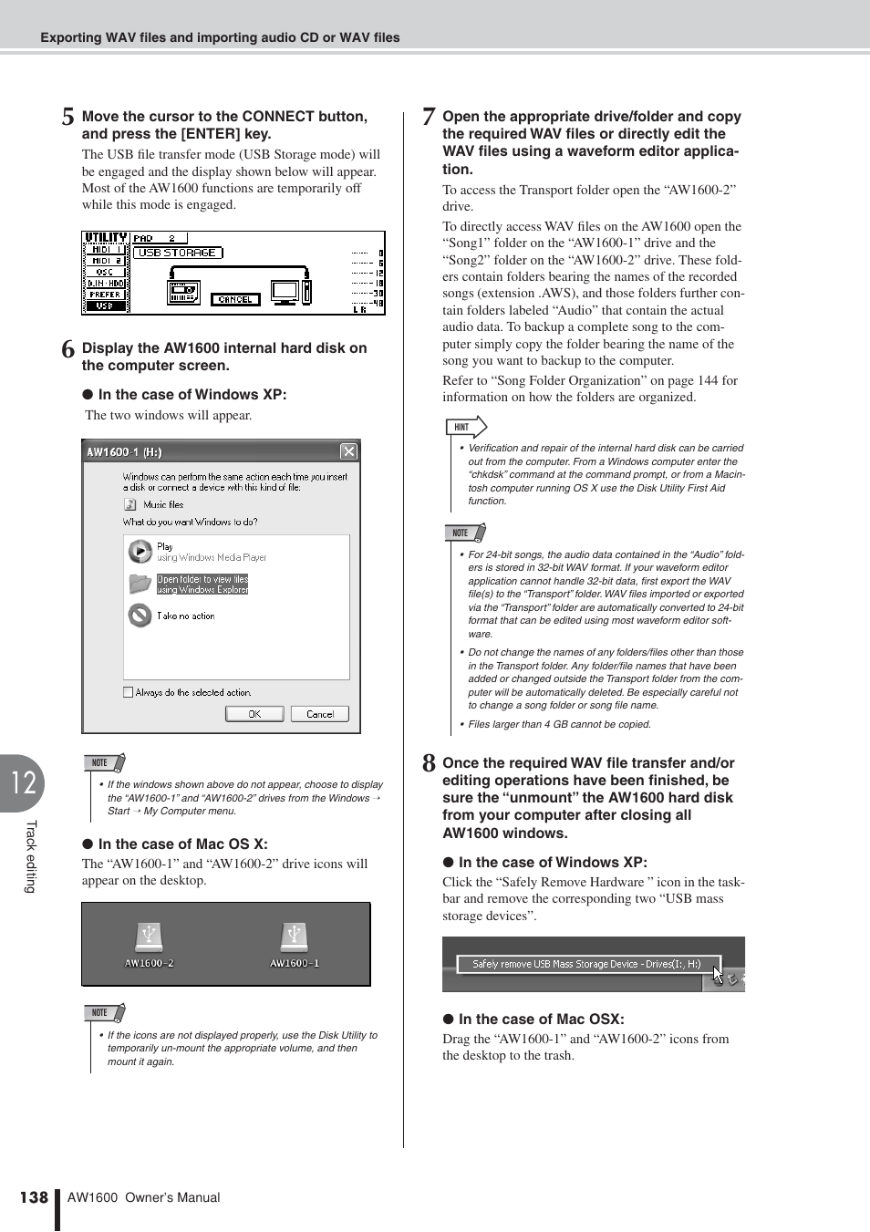 Yamaha AW1600 User Manual | Page 138 / 232