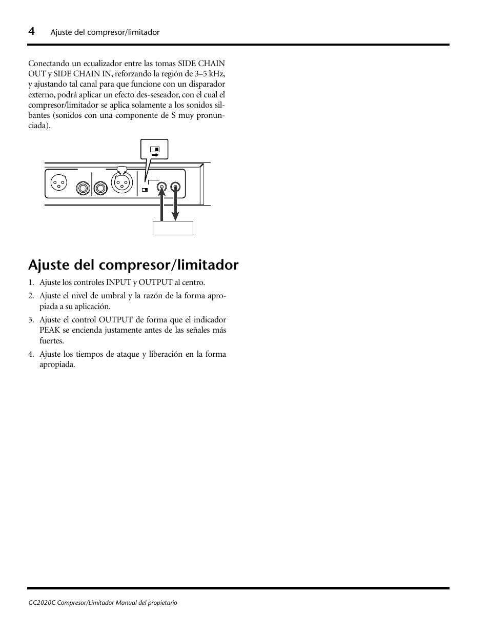 Ajuste del compresor/limitador | Yamaha GC2020C User Manual | Page 43 / 50