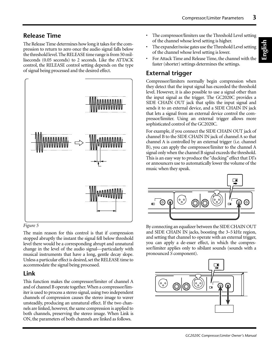 English, Release time, Link | External trigger | Yamaha GC2020C User Manual | Page 6 / 50