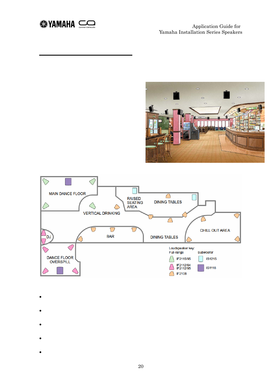 Medium installation: dance club | Yamaha IF2112 User Manual | Page 20 / 45