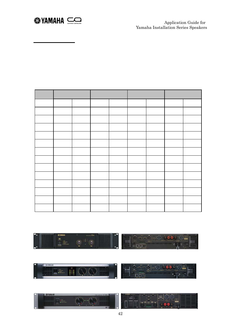 Power amplifiers | Yamaha IF2112 User Manual | Page 42 / 45