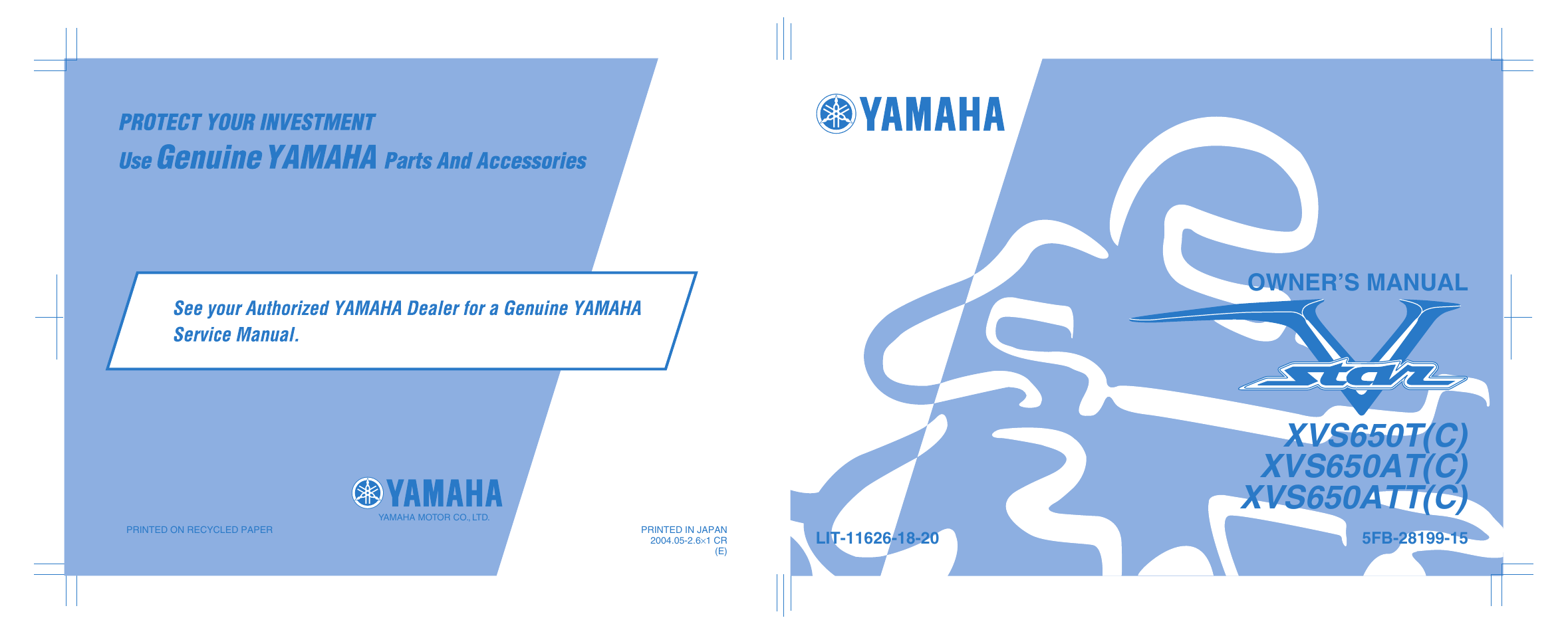 Yamaha XVS650ATT(C User Manual | 101 pages