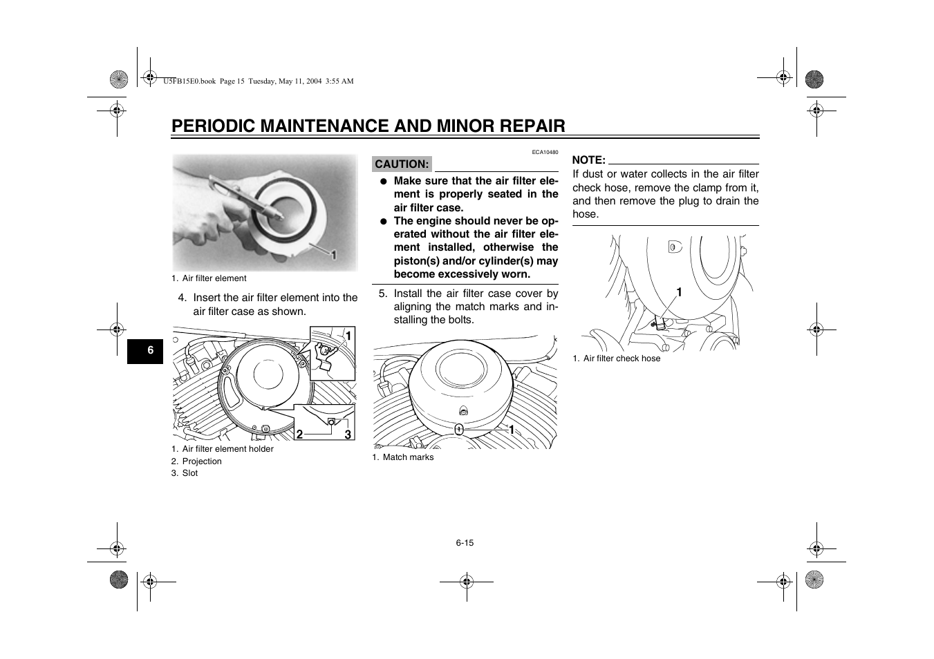 Periodic maintenance and minor repair | Yamaha XVS650ATT(C User Manual | Page 58 / 101