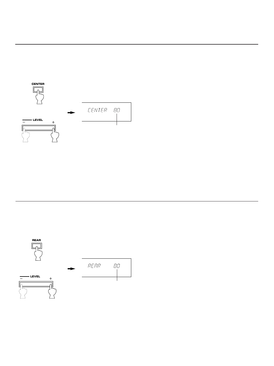 26 adjustment of the rear level, Adjustment of the center level | Yamaha RX-V690 User Manual | Page 26 / 36