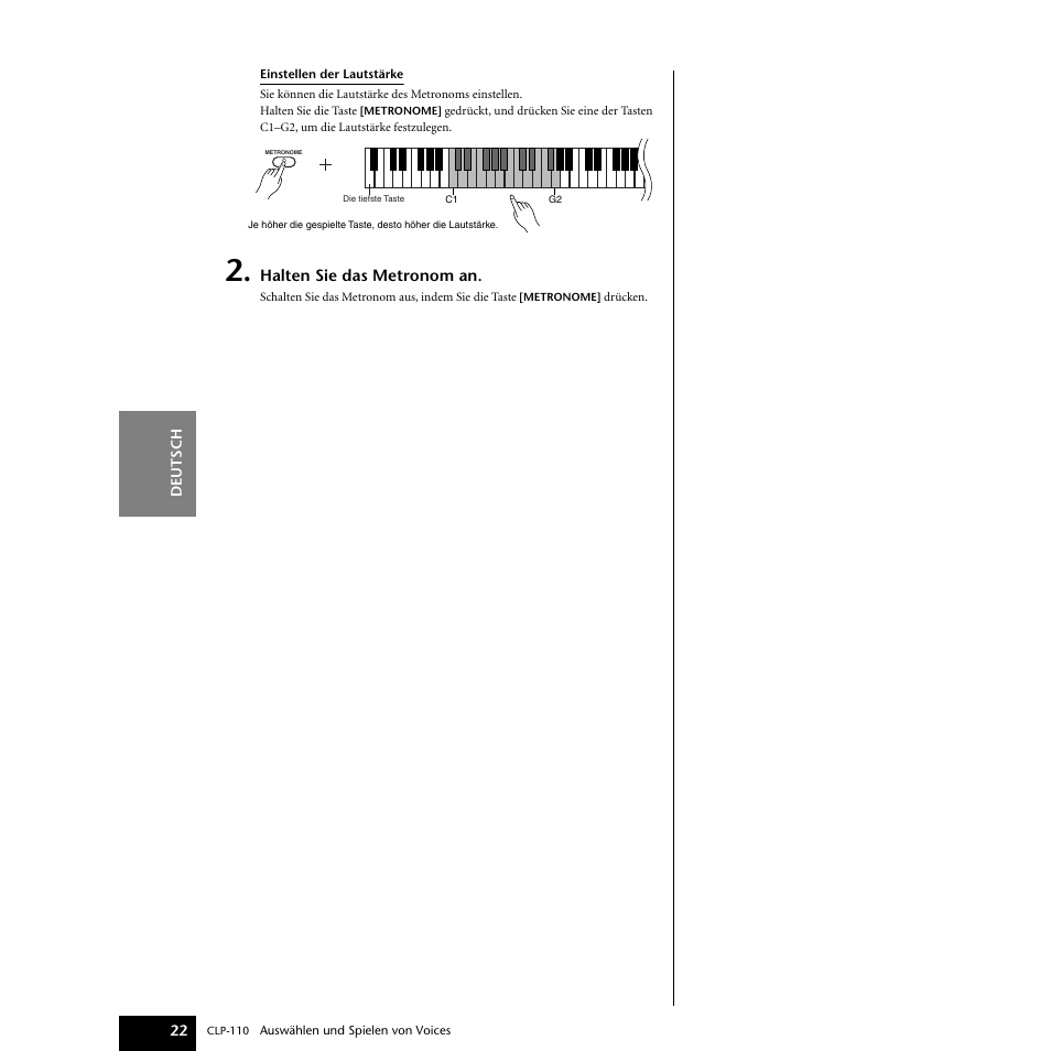 Yamaha CLP-110 User Manual | Page 22 / 46