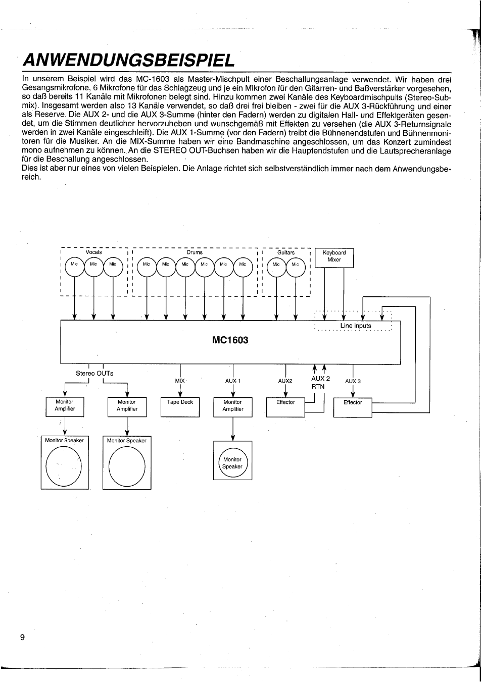 Anwendungsbeispiel, Mc1603 | Yamaha MC2403 User Manual | Page 40 / 61