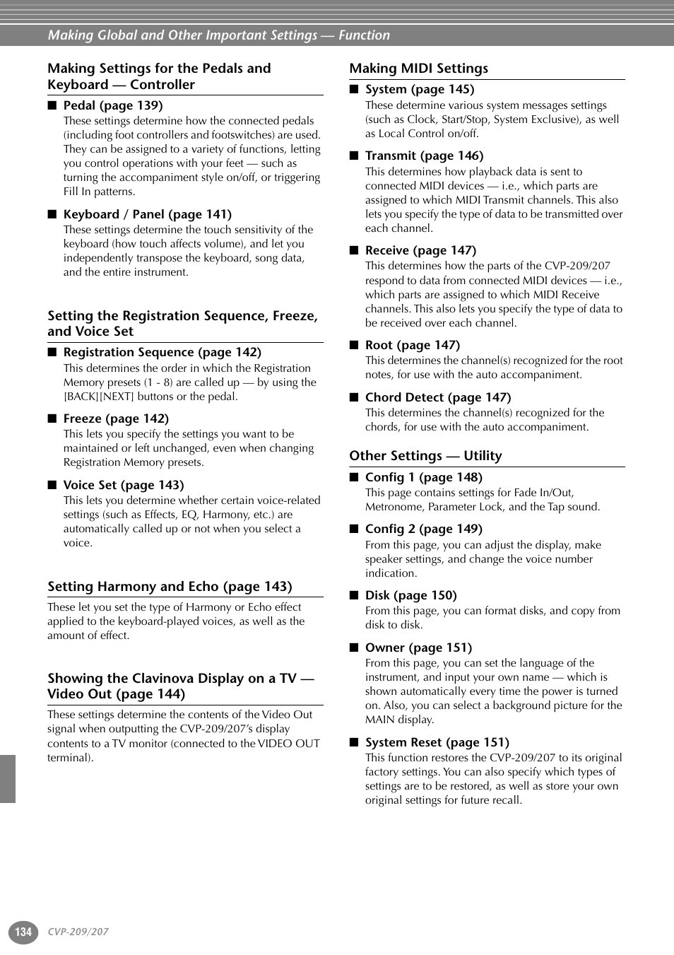 Making midi settings, Other settings — utility | Yamaha CVP-207  EN User Manual | Page 134 / 176