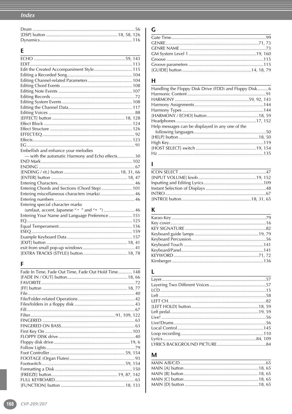 Yamaha CVP-207  EN User Manual | Page 168 / 176