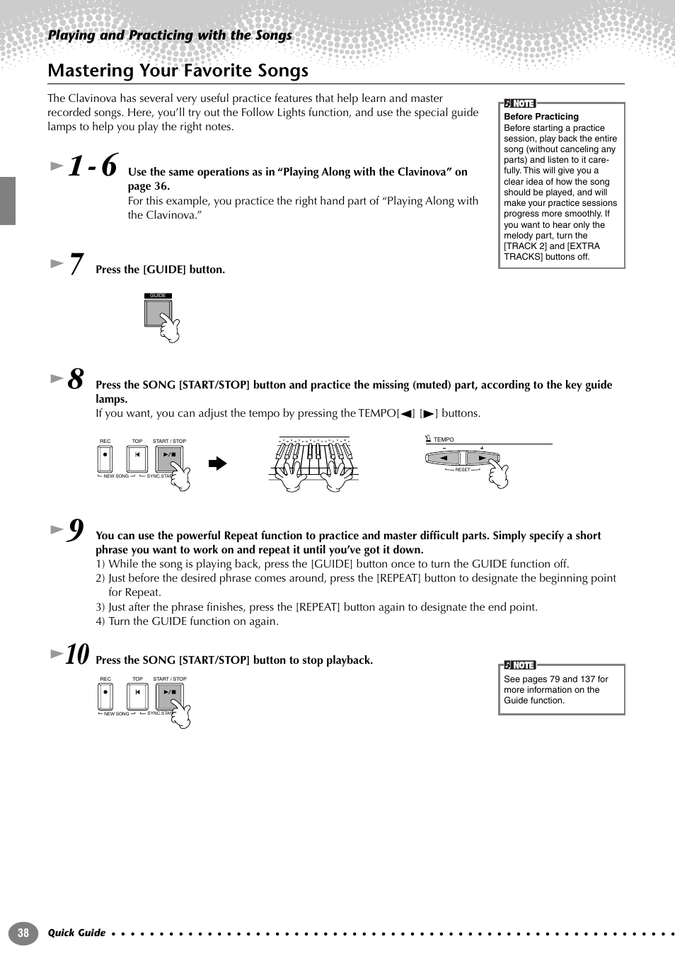 Mastering your favorite songs | Yamaha CVP-207  EN User Manual | Page 38 / 176