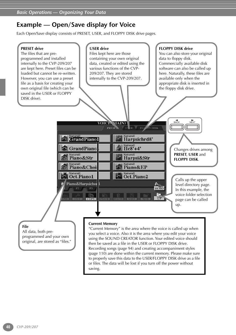 Example — open/save display for voice | Yamaha CVP-207  EN User Manual | Page 40 / 176