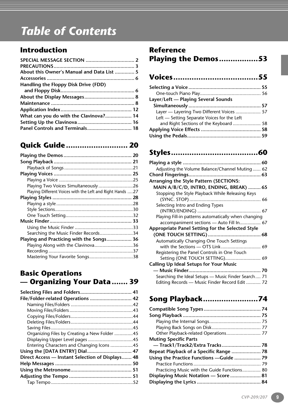 Yamaha CVP-207  EN User Manual | Page 9 / 176