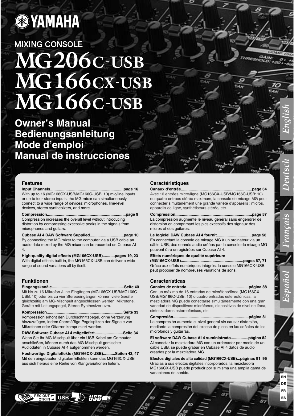 Yamaha MG166C-USB User Manual | 37 pages