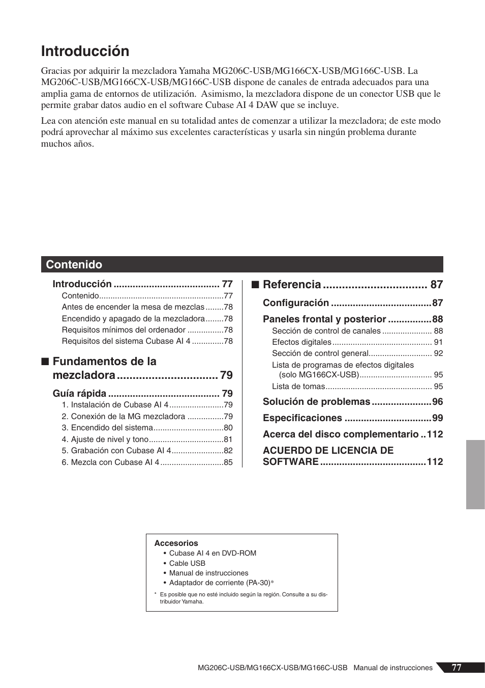 Yamaha MG166C-USB User Manual | Page 5 / 37