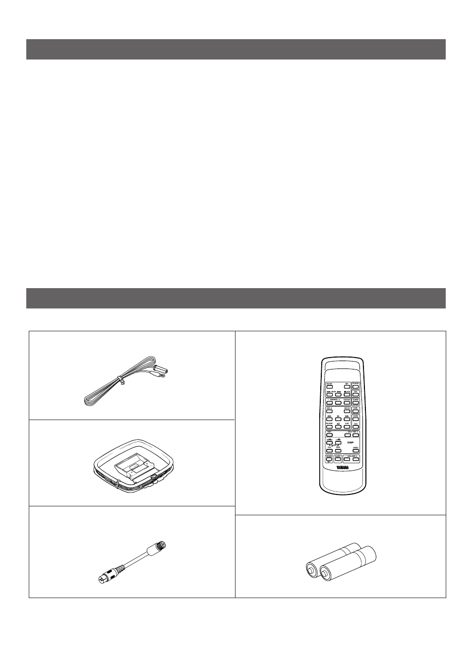 Supplied accessories, Contents supplied accessories, Safety instructions | Inside the front cover, Indoor fm antenna, Am loop antenna, Antenna adapter (u.s.a. and canada models only), Remote control transmitter | Yamaha R-V303 User Manual | Page 4 / 32