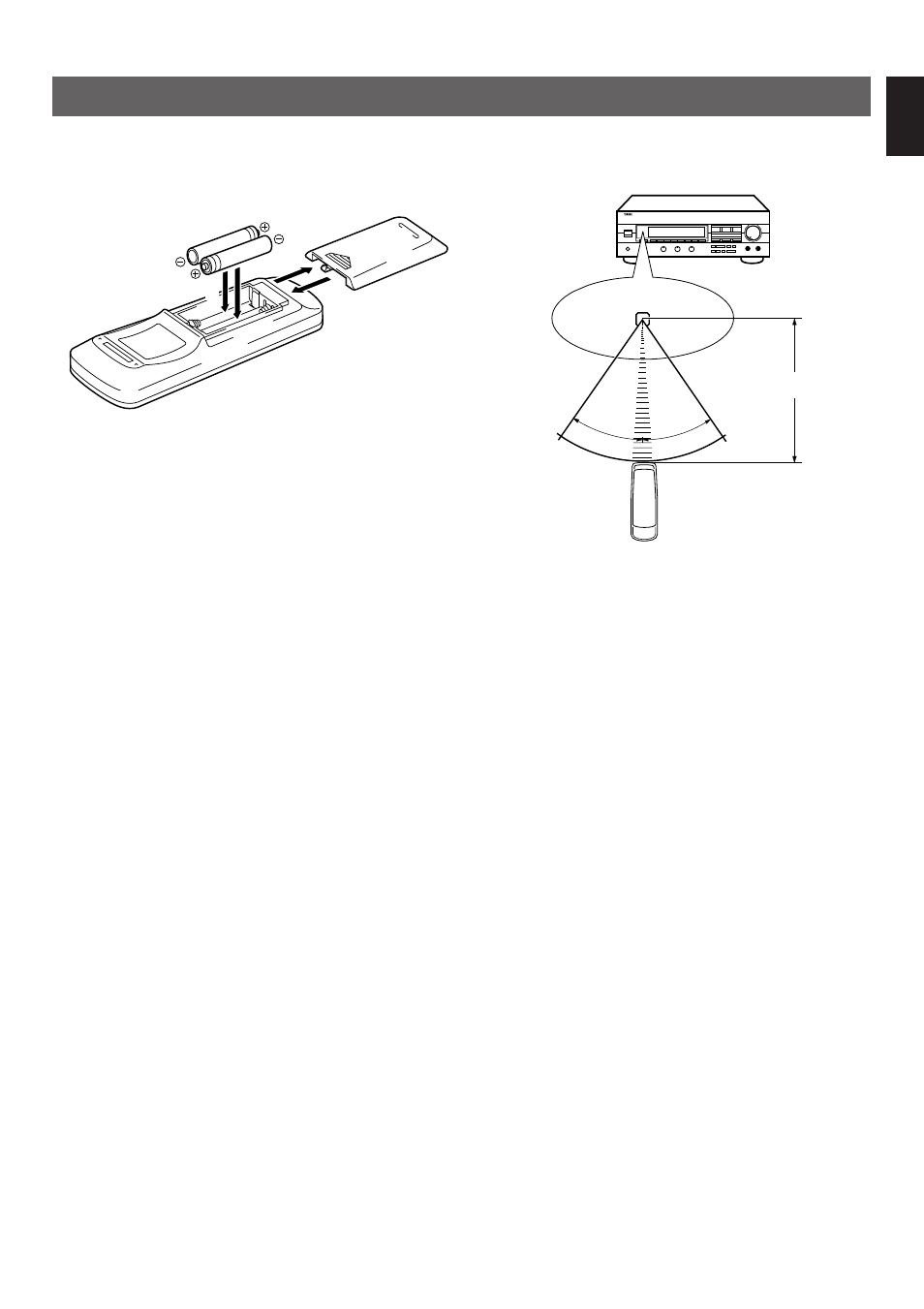 Notes about the remote control transmitter, English | Yamaha R-V303 User Manual | Page 7 / 32