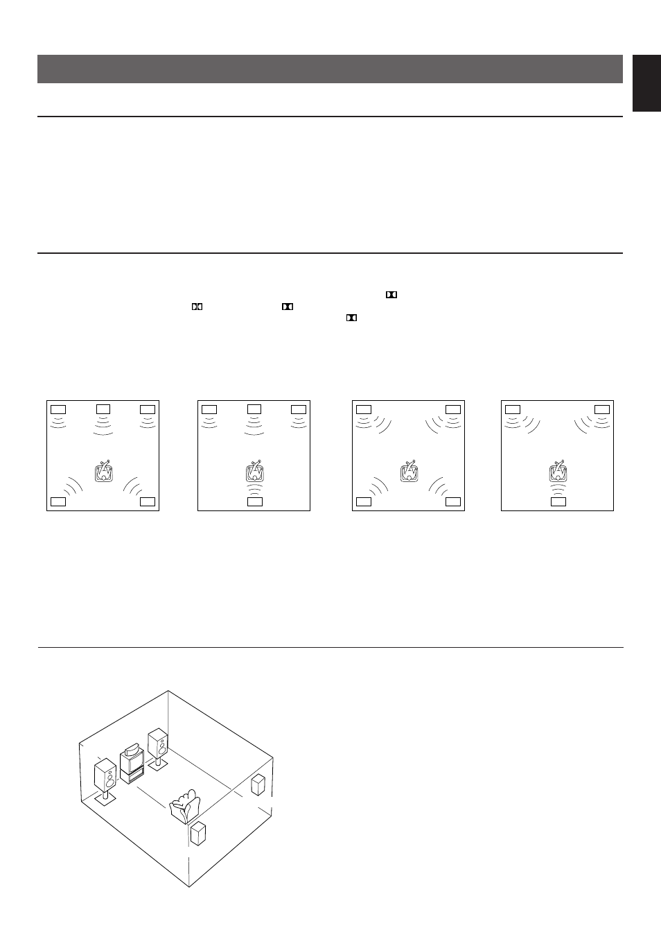 Speaker setup, Speakers to be used, Speaker configuration | Speaker placement, English | Yamaha R-V303 User Manual | Page 9 / 32