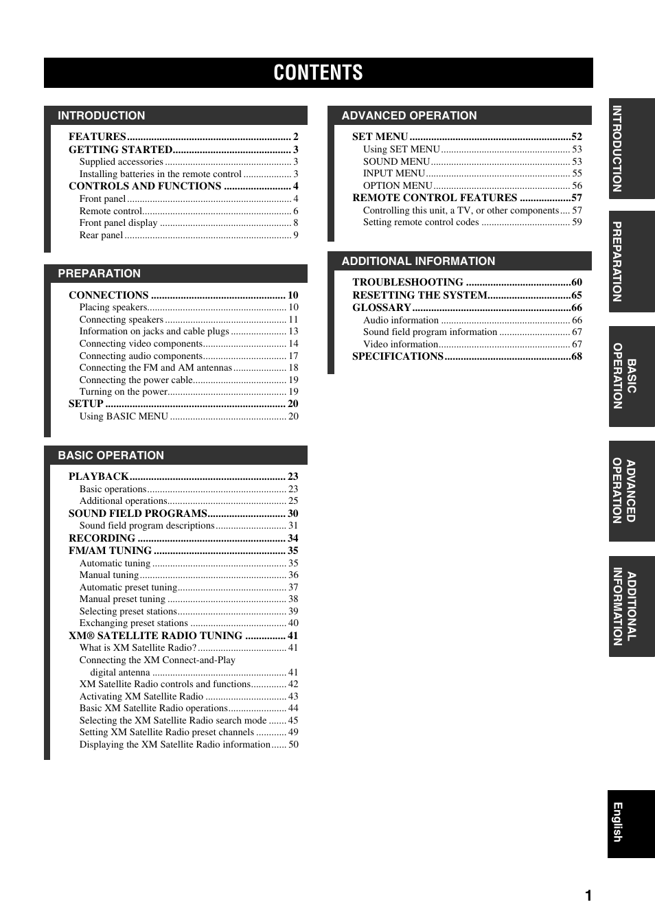 Yamaha RX-V359 User Manual | Page 5 / 74