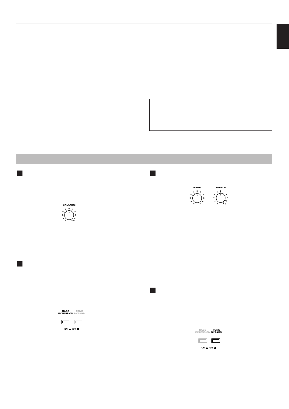 Sound control, Adjusting the balance control, Using the bass extension button | Adjusting the bass and treble controls, Using the tone bypass button, English | Yamaha RX V2095RDS User Manual | Page 43 / 90