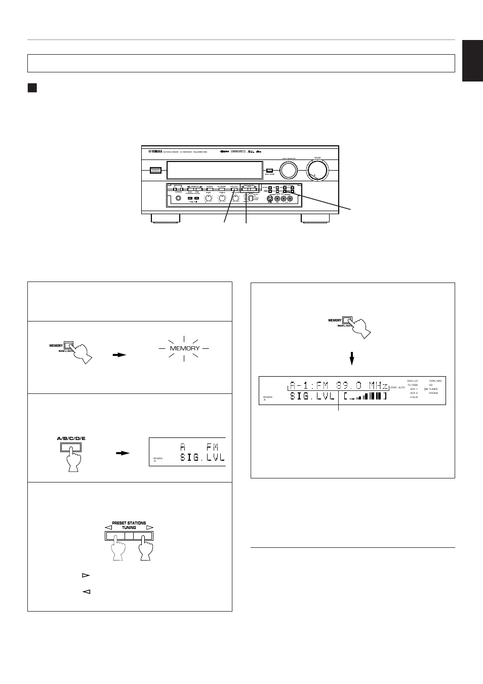 Preset tuning, Manual preset tuning, English | Yamaha RX V2095RDS User Manual | Page 45 / 90