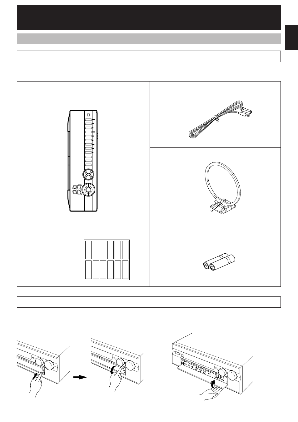 Getting started, Unpacking, Opening and closing the front cover | Yamaha RX V2095RDS User Manual | Page 9 / 90