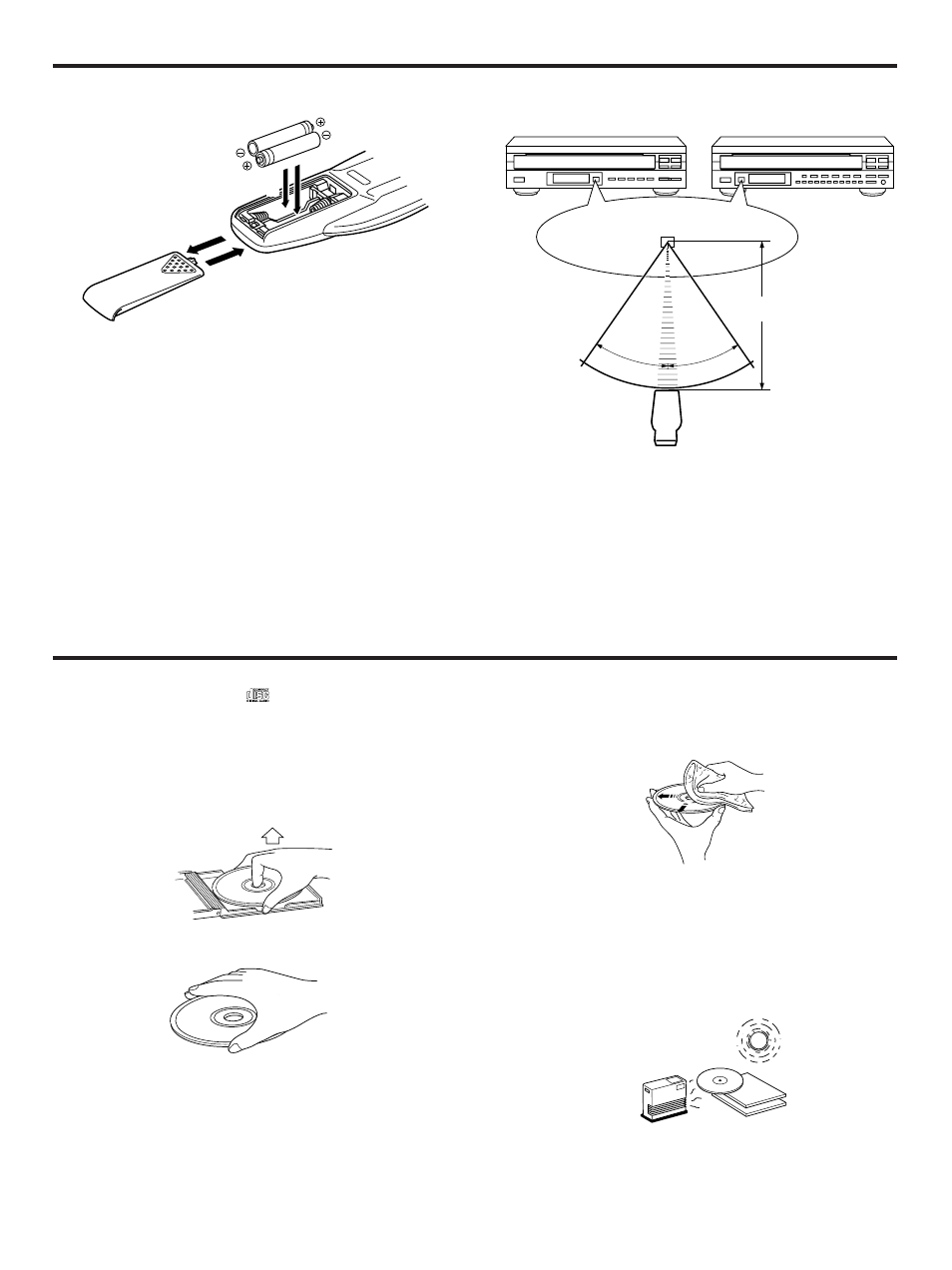 Notes about the remote control transmitter, Notes about handling compact discs | Yamaha CDC-665 User Manual | Page 24 / 26