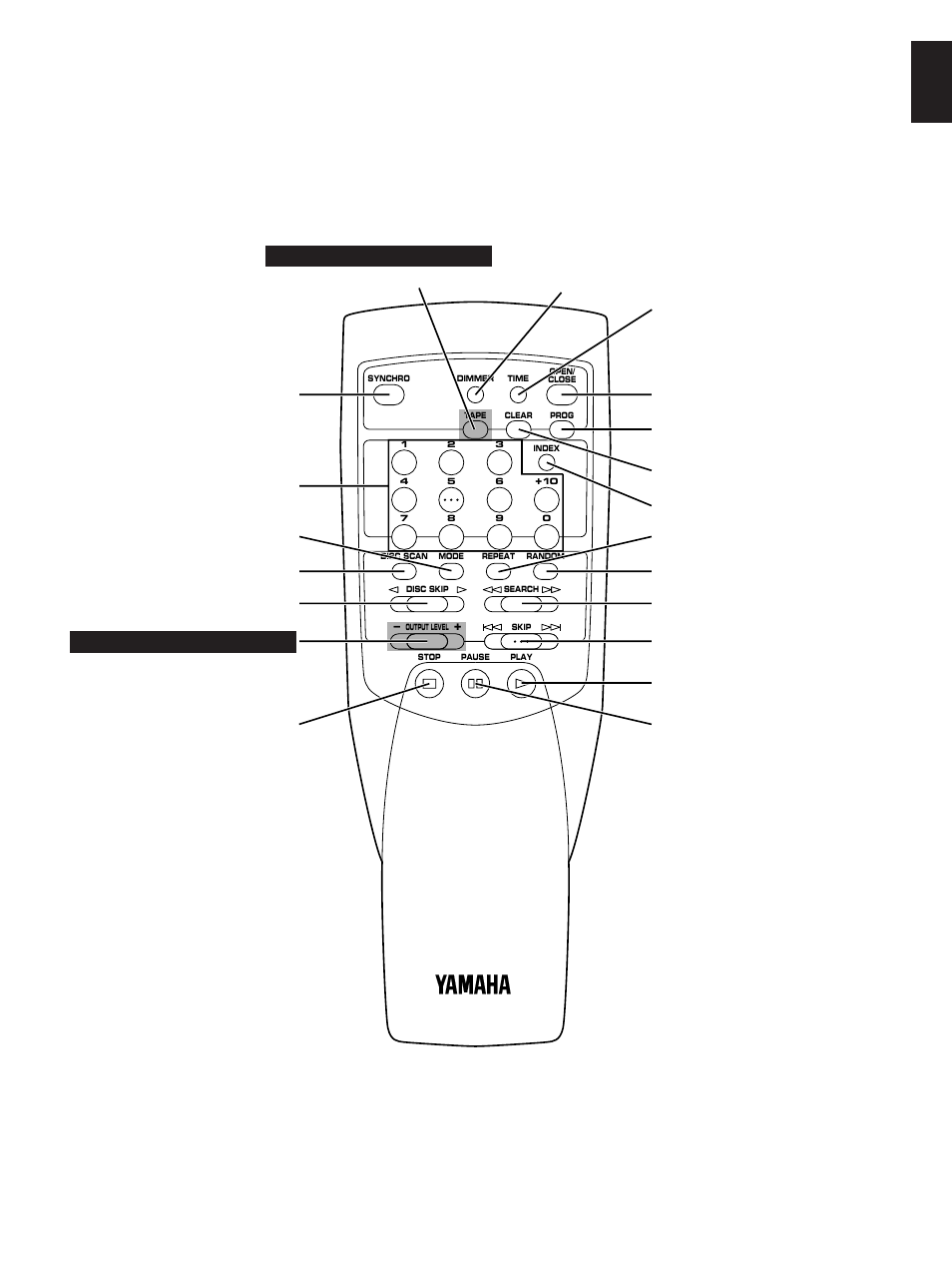 English, Remote control transmitter | Yamaha CDC-665 User Manual | Page 7 / 26