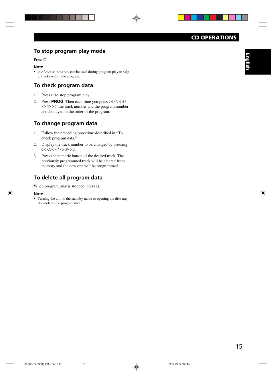 Cd operations | Yamaha CRX-E300 User Manual | Page 19 / 28