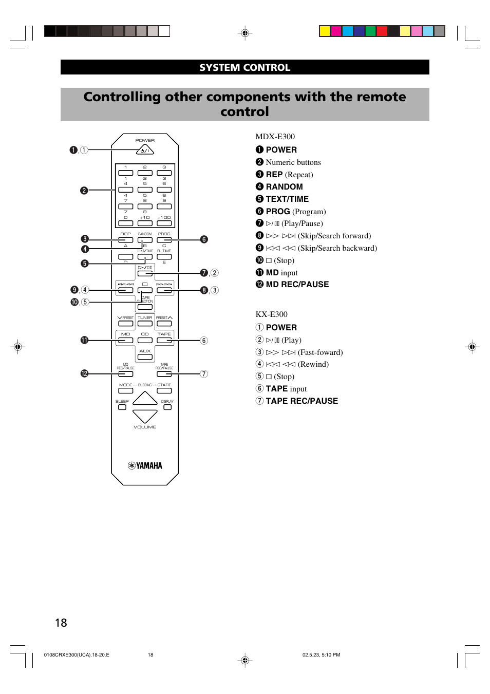 System control | Yamaha CRX-E300 User Manual | Page 22 / 28