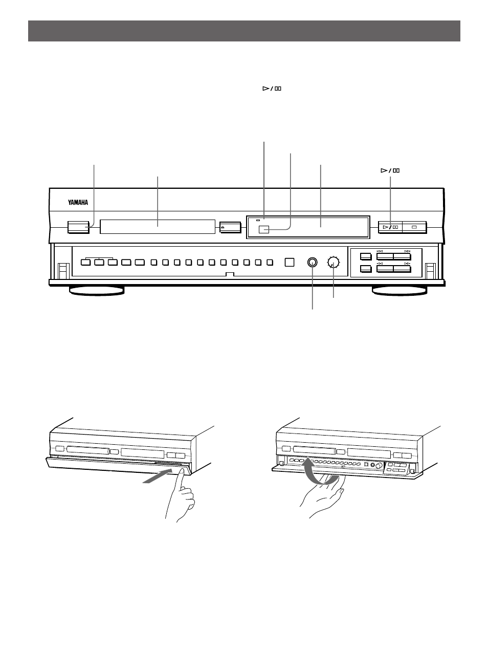 Identification of components, Front panel, Open/close the control door | Yamaha CDX-993 User Manual | Page 6 / 23