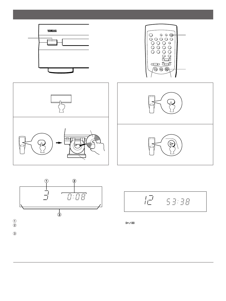 Basic operation, Display information during disc play | Yamaha CDX-993 User Manual | Page 8 / 23