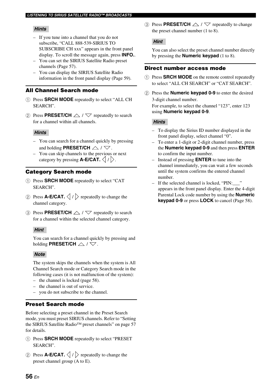 Refer, Gory, refer to “category | Yamaha DVX-700 User Manual | Page 60 / 86