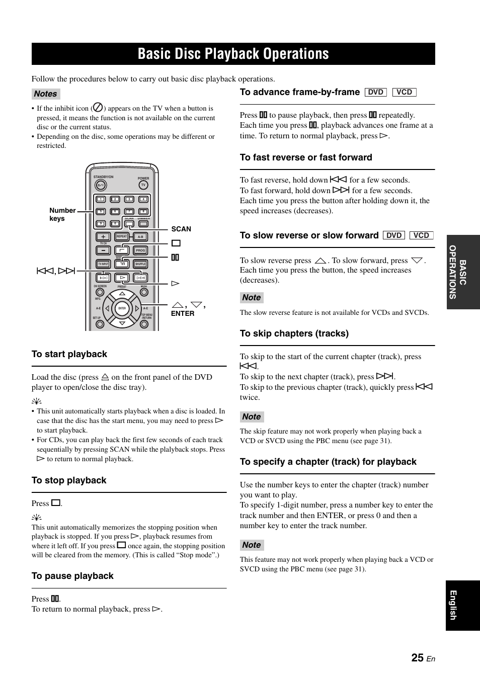 Basic disc playback operations | Yamaha E810 User Manual | Page 29 / 74