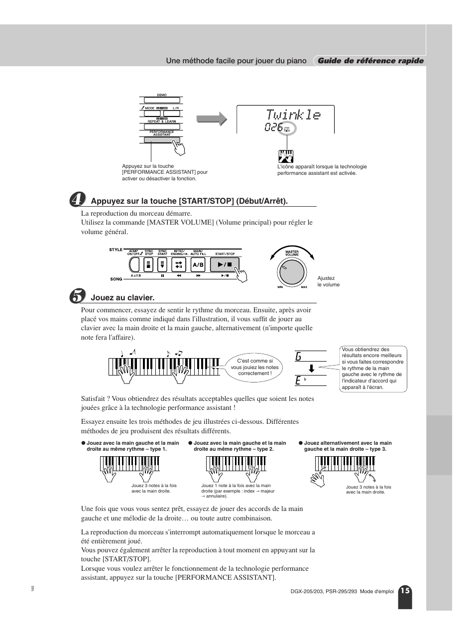 Twinkle | Yamaha PORTATONE PSR-295 User Manual | Page 15 / 98